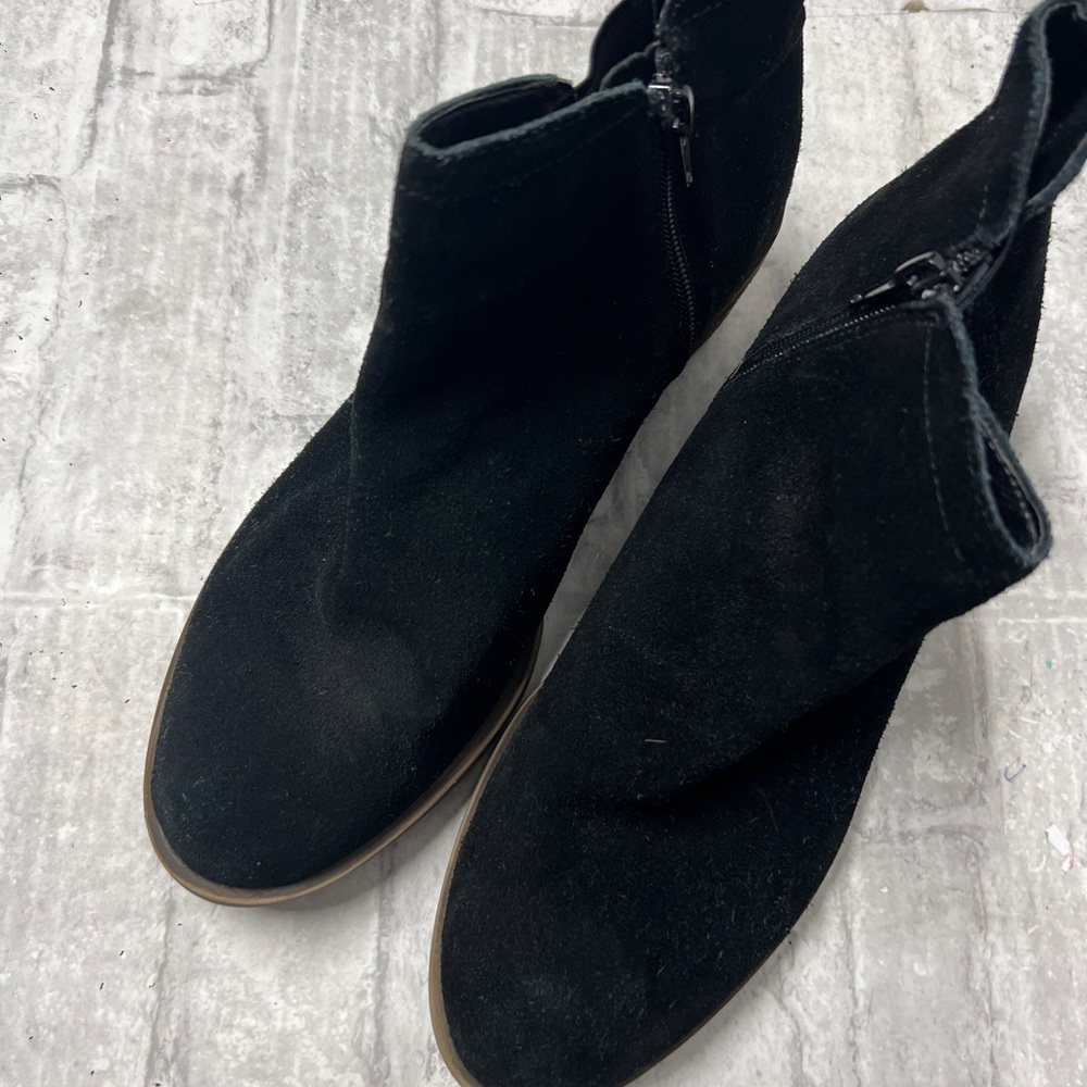 KENSIE Garry Black Leather Suede Ankle Zip-Up Booties Women's 8.5 - Picture 4 of 7